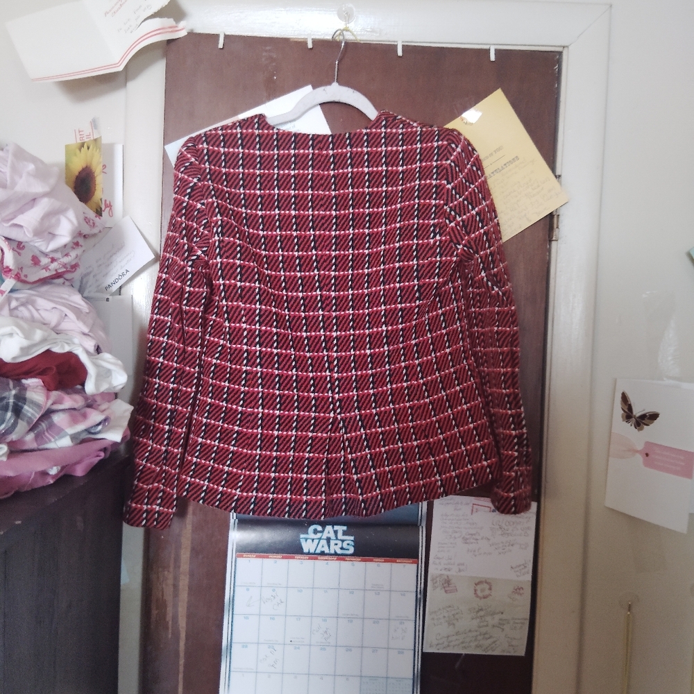 TALBOTS Twill Check Jacket Blazer - Size 4 - Picture 7 of 9